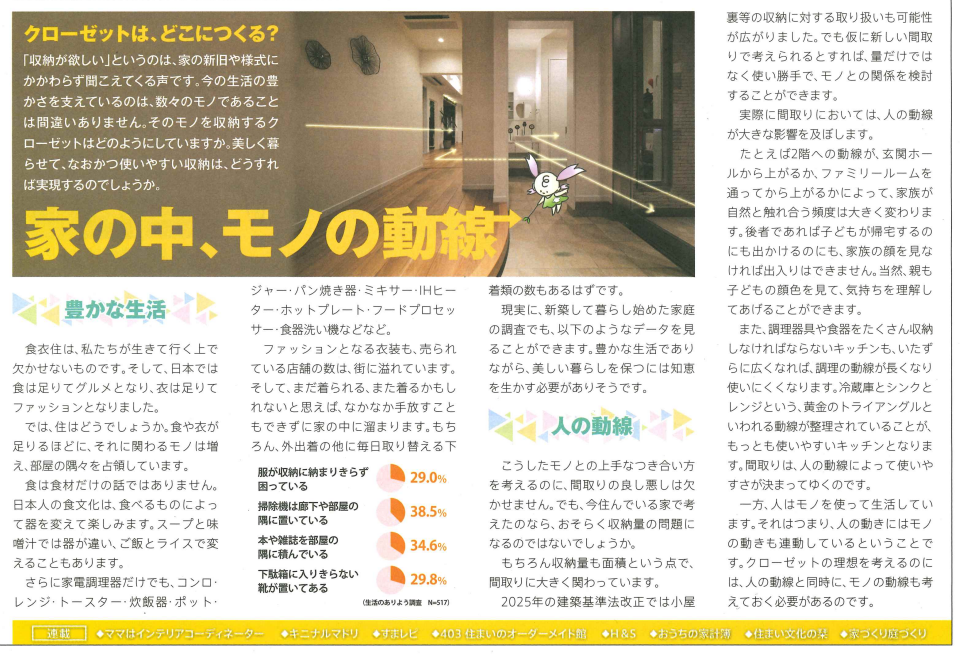 家の中、モノの動線！